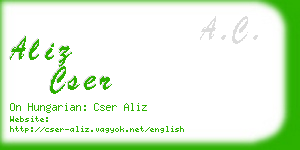 aliz cser business card